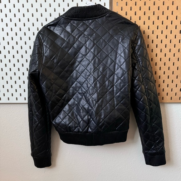 SILENCE + NOISE Quilted Vegan Leather Bomber Jacket - Picture 6 of 12